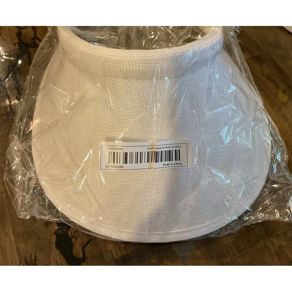 Women's White Sun Visor Hat - Classic Open-Top Visor